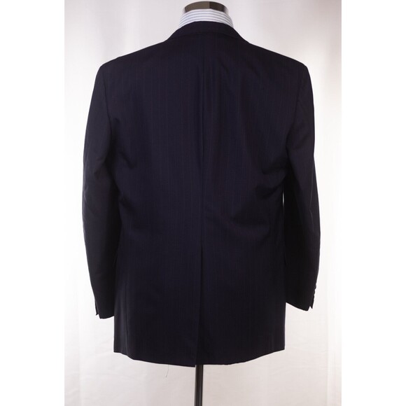 Nordstrom Plus One Men Print Striped Blue blazer Coat Jacket 2 button Sz 41 - Picture 3 of 11